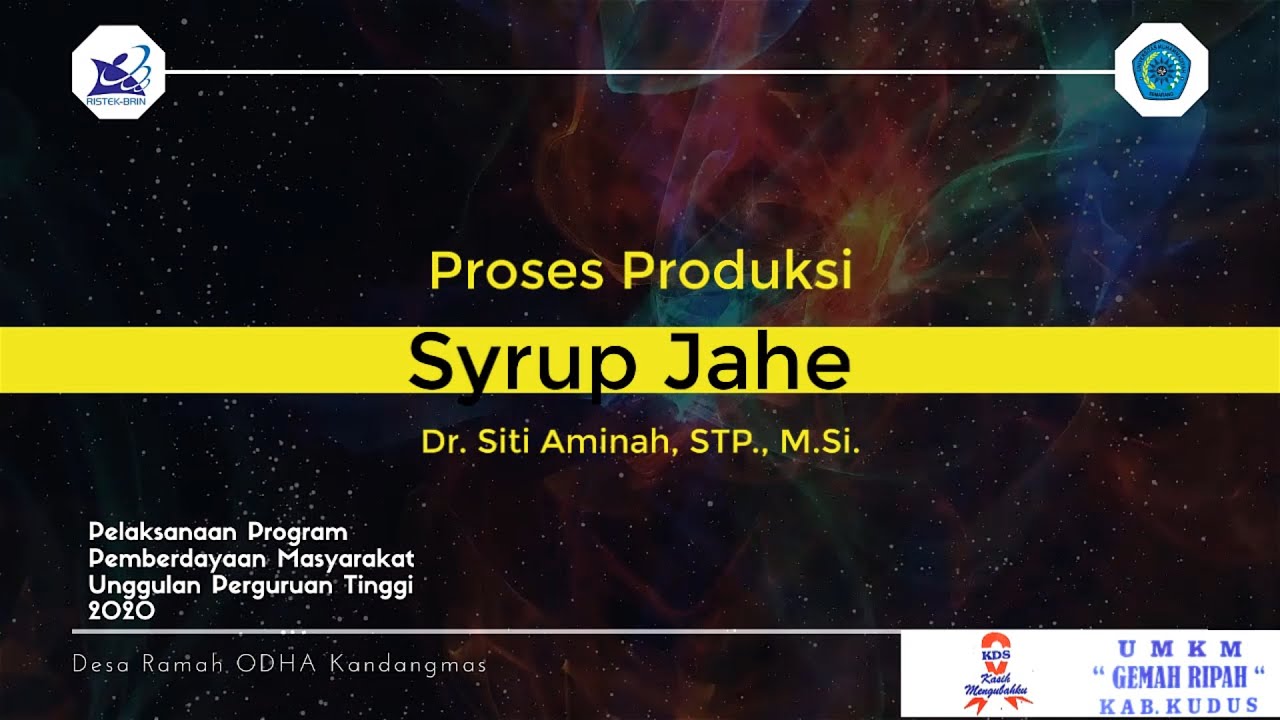 PPMUPT | Proses Produksi Syrup Jahe