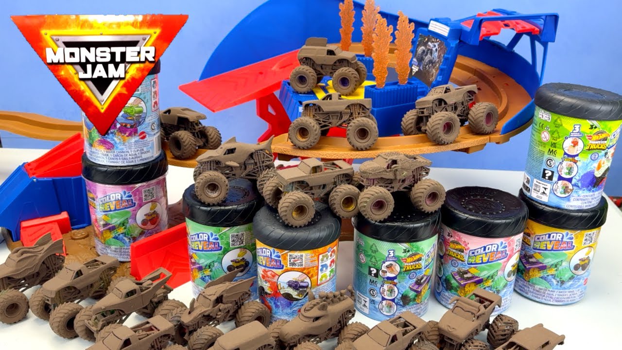 Monster Jam MONSTER TRUCKS Mudders RACE DAY Color Reveal Custom Paint: