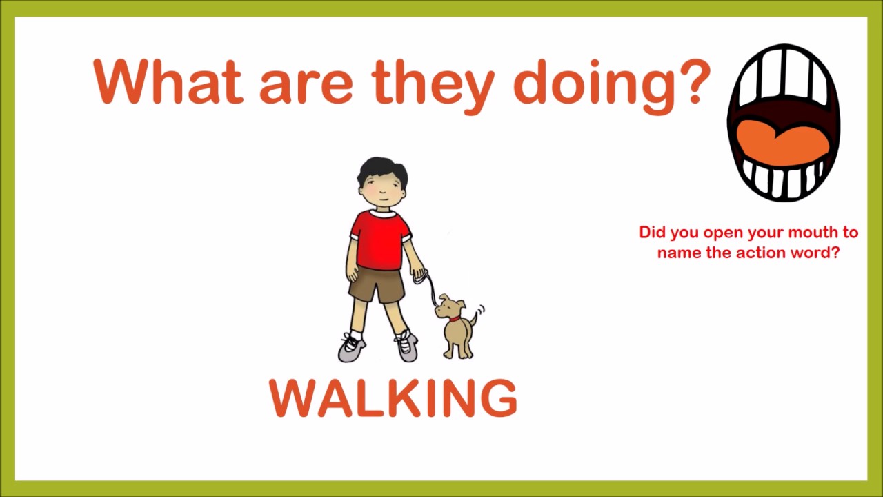 Speech Therapy Techniques: Naming Action Words Expressive Language Lesson