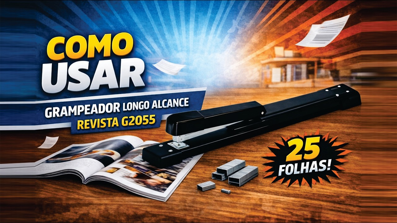 Como Grampear Livros com Grampeador Longo Alcance (Passo a Passo)
