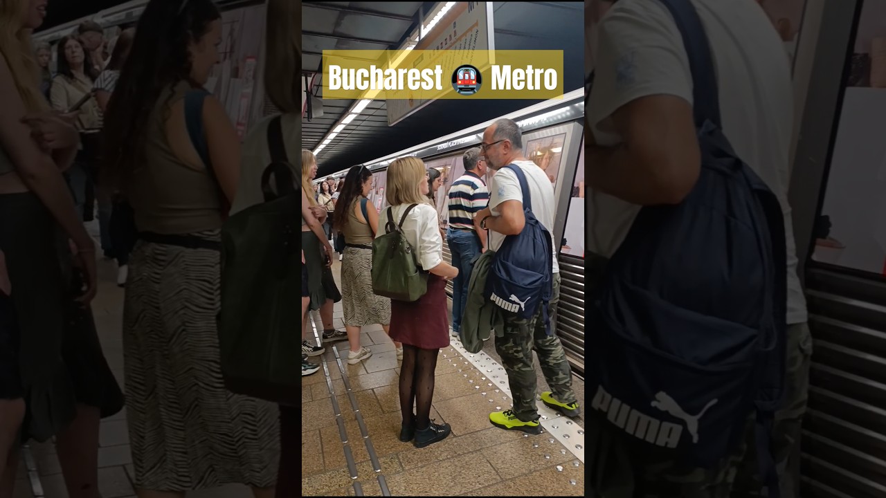 🚇Ride the metro Bucharest 🇹🇩Romania #travel #metro #bucharest #romania #walking #people