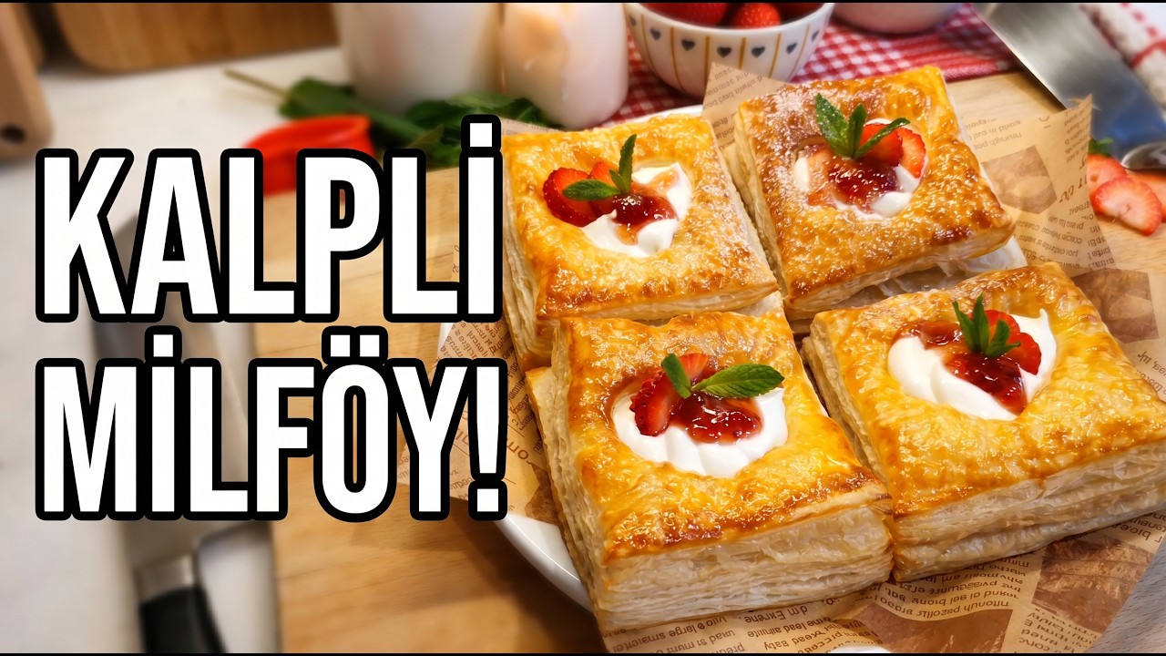 Sevgililer Günü Tatlısı : Kalpli Milföy ❤️‍🔥 Valentine's Day Heart Puff Pastry ❤️‍🔥