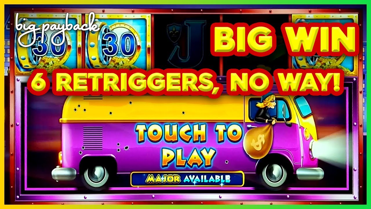 INCREDIBLE 6 RETRIGGERS on NEW Lock It Link Big Money Getaway Slots!