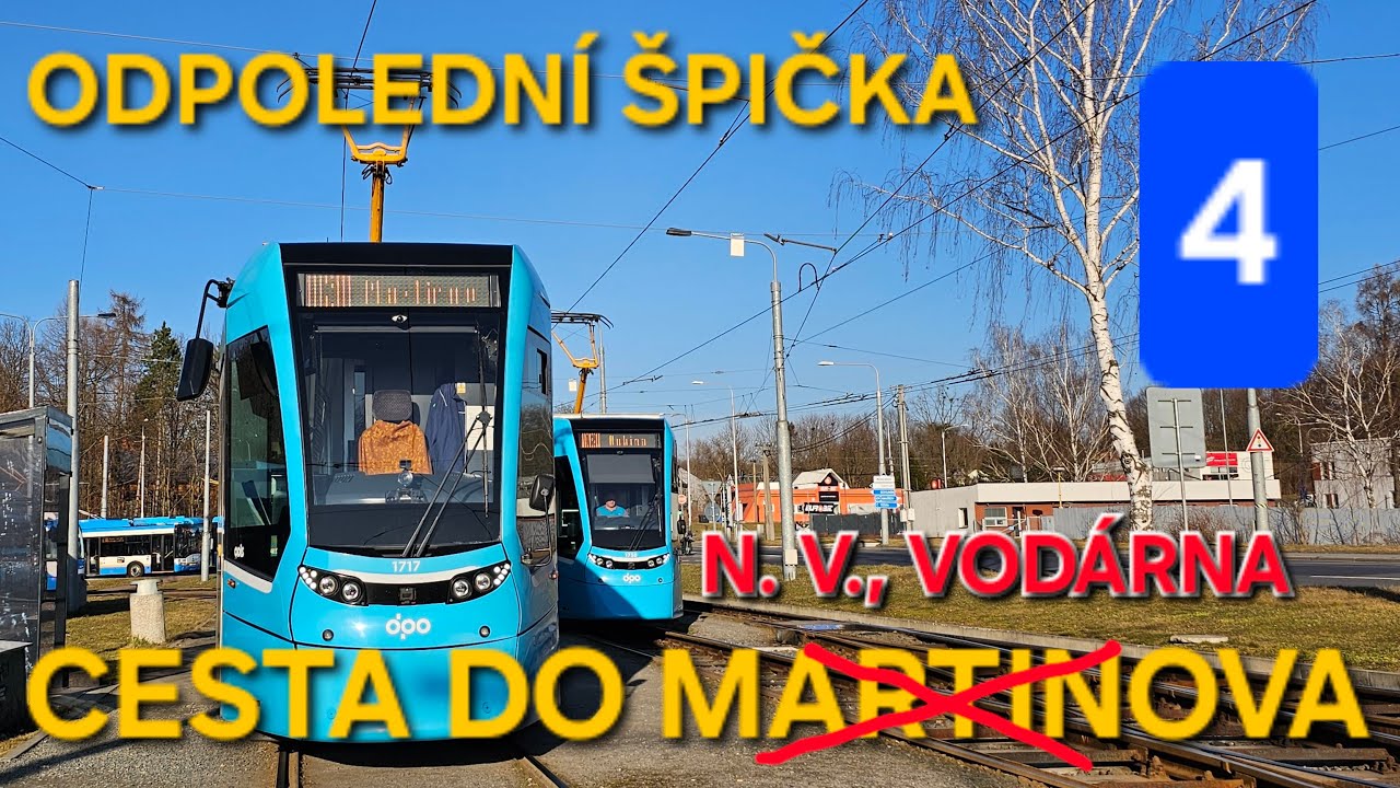 Linka č. 4: HRANEČNÍK - NOVÁ VES, VODÁRNA (tramvaje Ostrava)