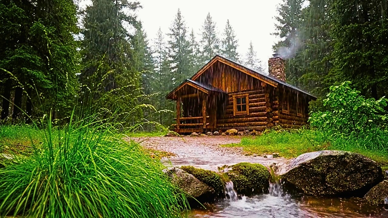 Som de Chuva no Telhado na Floresta Durante o Dia para Relaxar | Barulho de Chuva Suave para Dormir