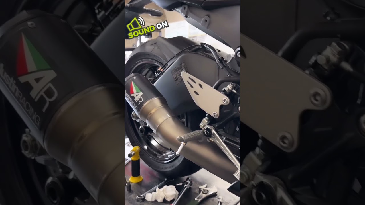 2024 kawasaki ninja zx6r AR AustinRACING Full system exhaust note🔥🥵 #kawasaki #zx6r#youtube #2024