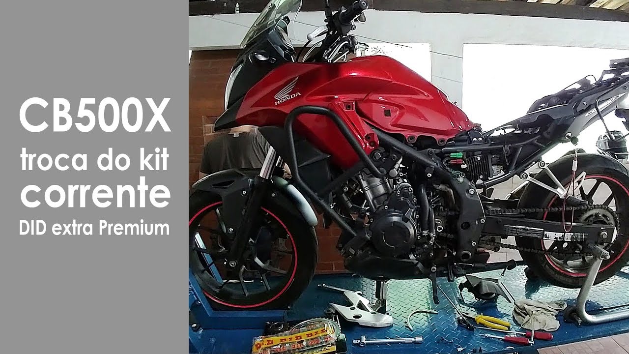 Troca da corrente CB500x utilizando o kit da DID Extra Premium