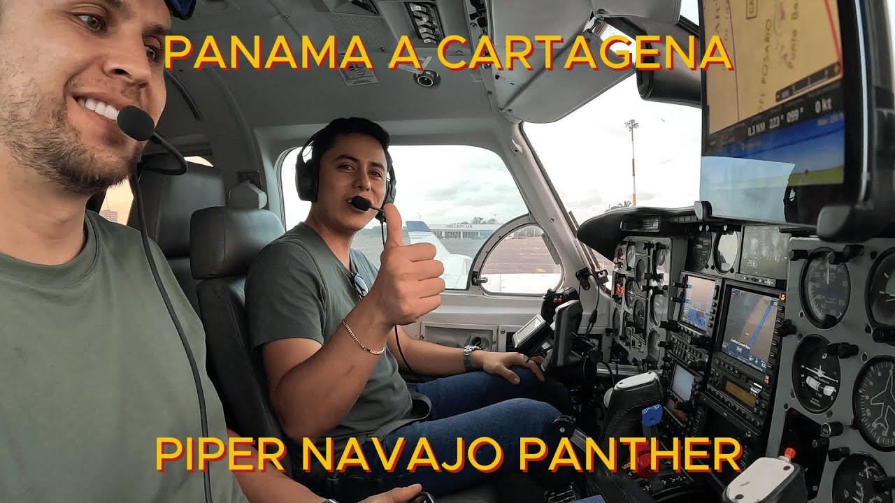 Llegando a Cartagena desde Panama en el hermoso Piper Navajo Panther PA31!!