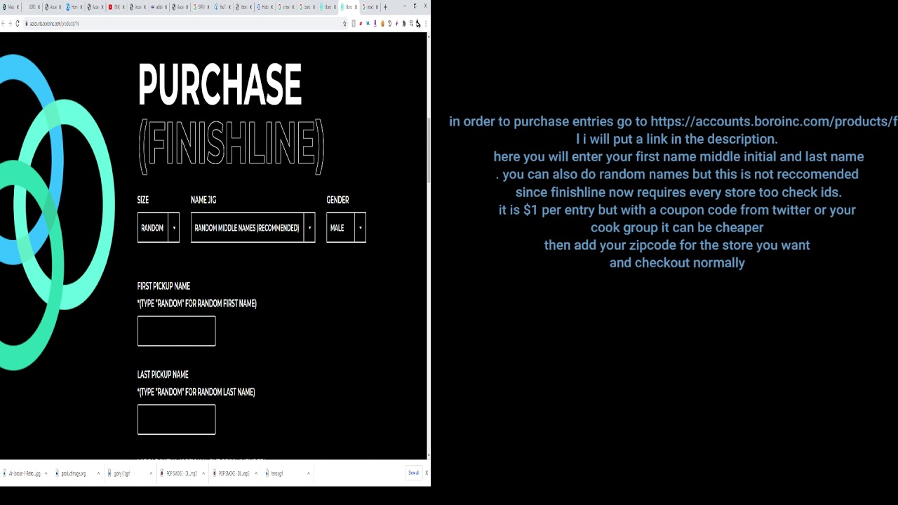 Boro INC Finishline Raffle Tutorial