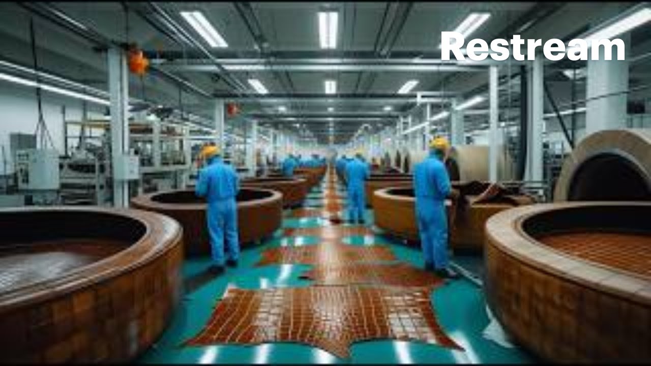HOW LUXURY LEATHER IS MADE #FactoryTour #HowItsMade #LuxuryMaterials #IndustrialProcessing
