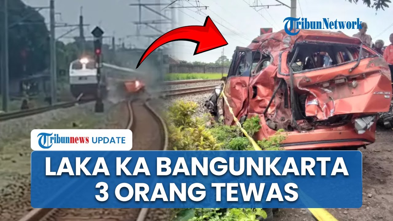 Mengenaskan! Mobil dan Motor Tertabrak Kereta Api Bangunkarta di Prambanan, 3 Orang Tewas di TKP