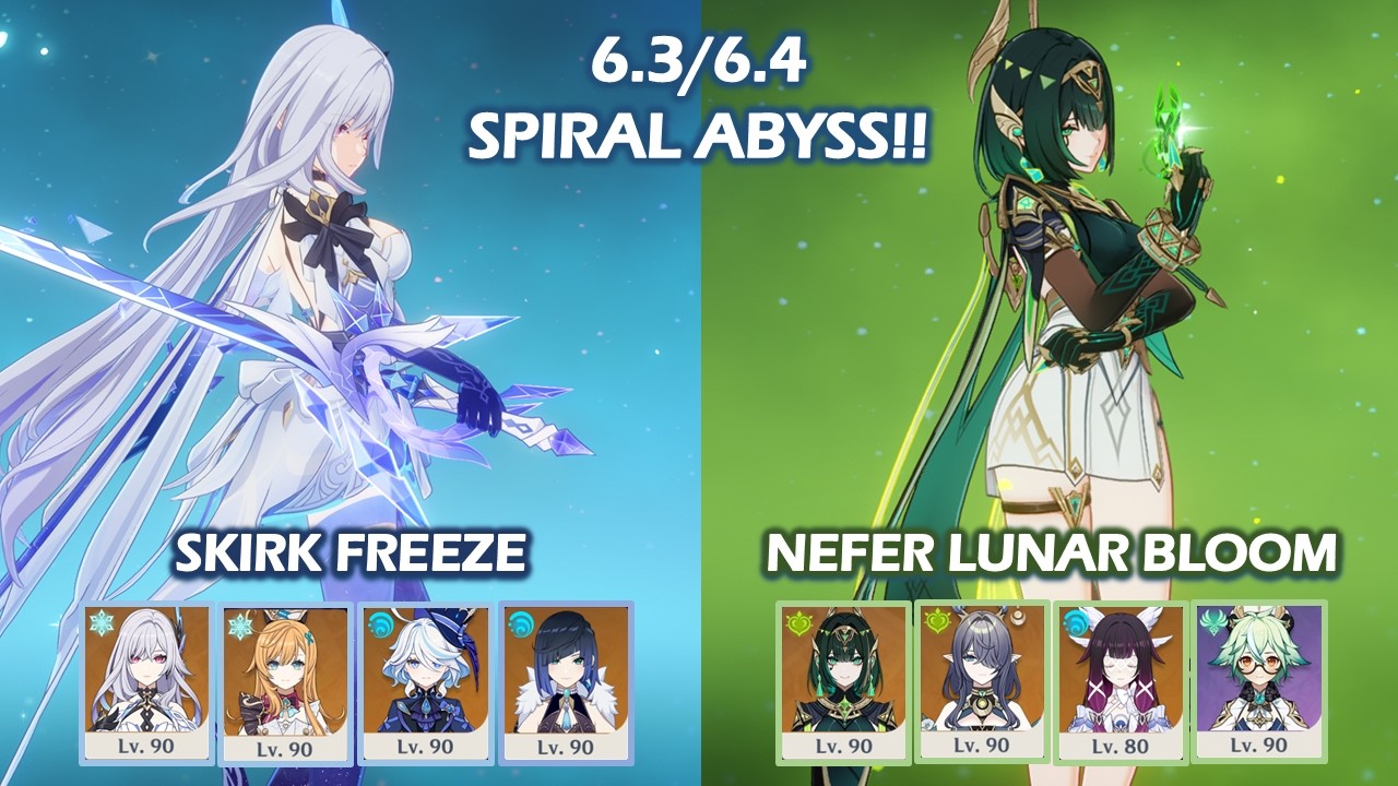 Skirk  Escoffier & Nefer Columbina | 6.3 6.4 Spiral Abyss | Genshin Impact