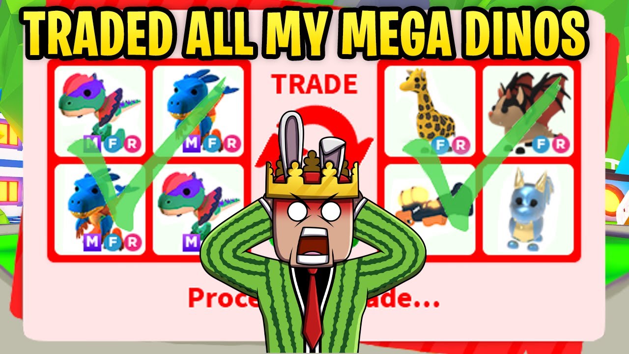 I TRADED AWAY ALL MY MEGA NEON DINOSAURS (ADOPT ME RICH TRADES)