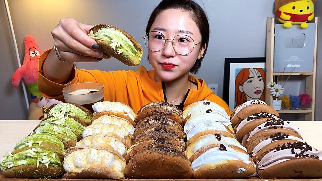생크림 오믈렛 초코 녹차 모카 인절미 오믈렛 디저트 먹방 Dessert Mukbang