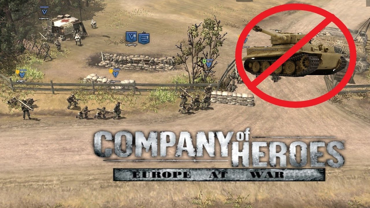 Company of Heroes No Panzer Support 1vs2 Expert [Europe At War mod]