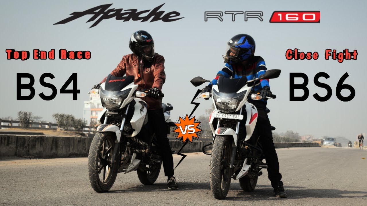 TVS Apache RTR 160 2V BS6 Vs TVS Apache RTR 160 2V BS4 | Top End Test | Drag Race | UP65 Racers