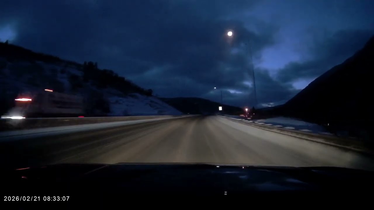HD Dashcam video - Pre Dawn to Sunrise Scenic Driving from Vail to Denver, CO