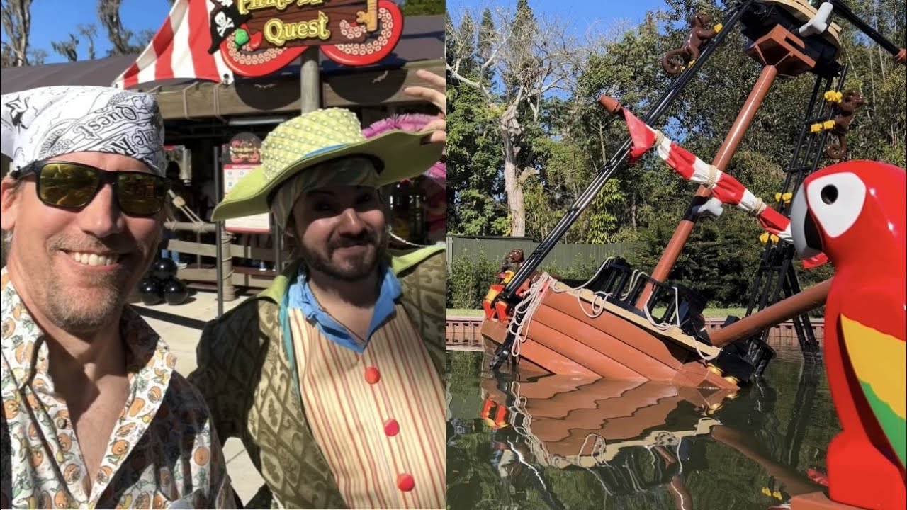 НОВЫЙ аттракцион LEGOLAND FL Pirate River Quest Церемония открытия + первый ряд, полный аттракцио...