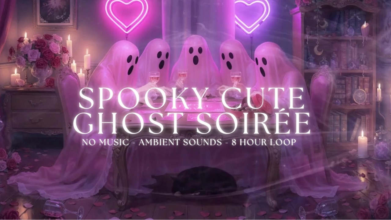 Spooky Cute Ghost Soirée🕯️🔮 | Pink Ghosts Playing Tarot & Drinking Wine 🍷💖