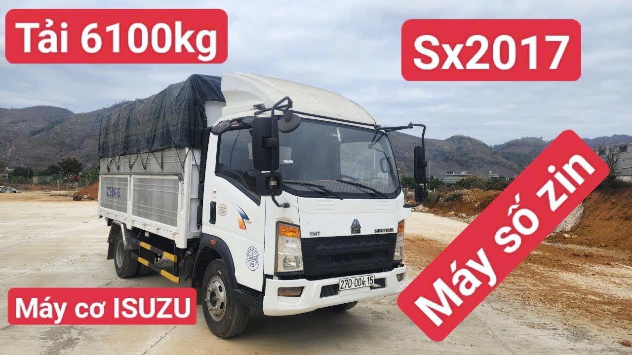 TMT SINOTRUK TẢI 6100KG SX2017 MÁY CƠ ISUZU PHANH HƠI Thùng dài 4m2 BG 265  0986844367-0986700999 