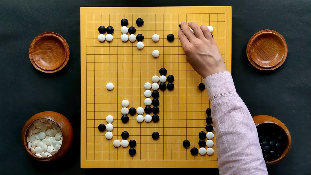 Тё Тикун (б) vs Такемия Масаки (ч) - Космическая игра в го на реальной доске - asmr