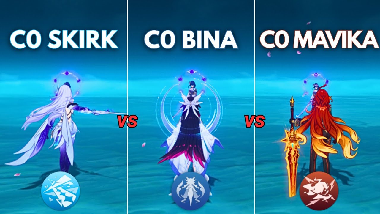 Columbina vs Mavuika vs Skirk!! C0 Damage Showcase!! [ Genshin Impact ]