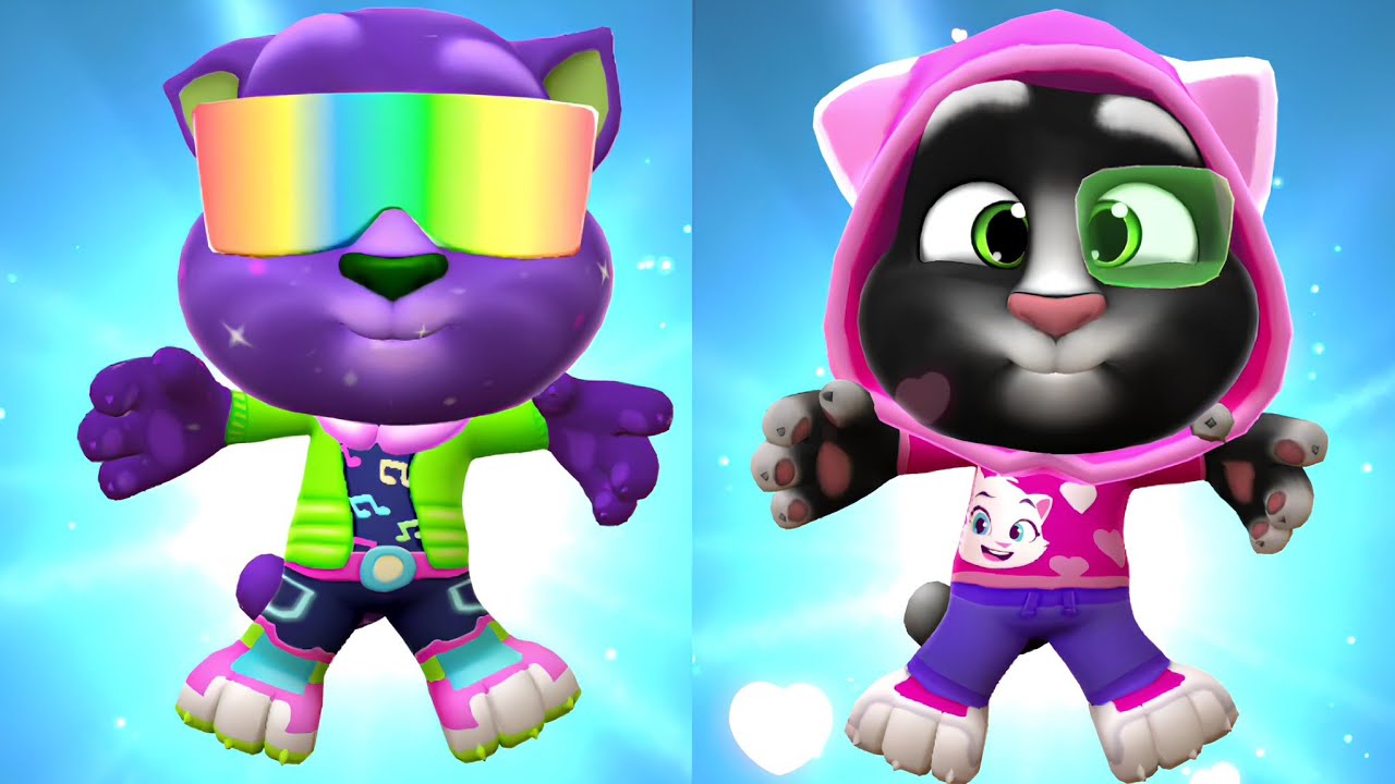 My Talking Tom 2 Galactic pop Stars Tom vs Angela's outfit in Tom Gameplay Android ios 