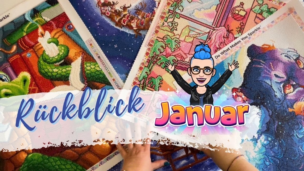 💎 Diamond Painting Januar 2023 Rückblick | 4 fertige Bilder und 1 WIP | Wie war mein Monat?