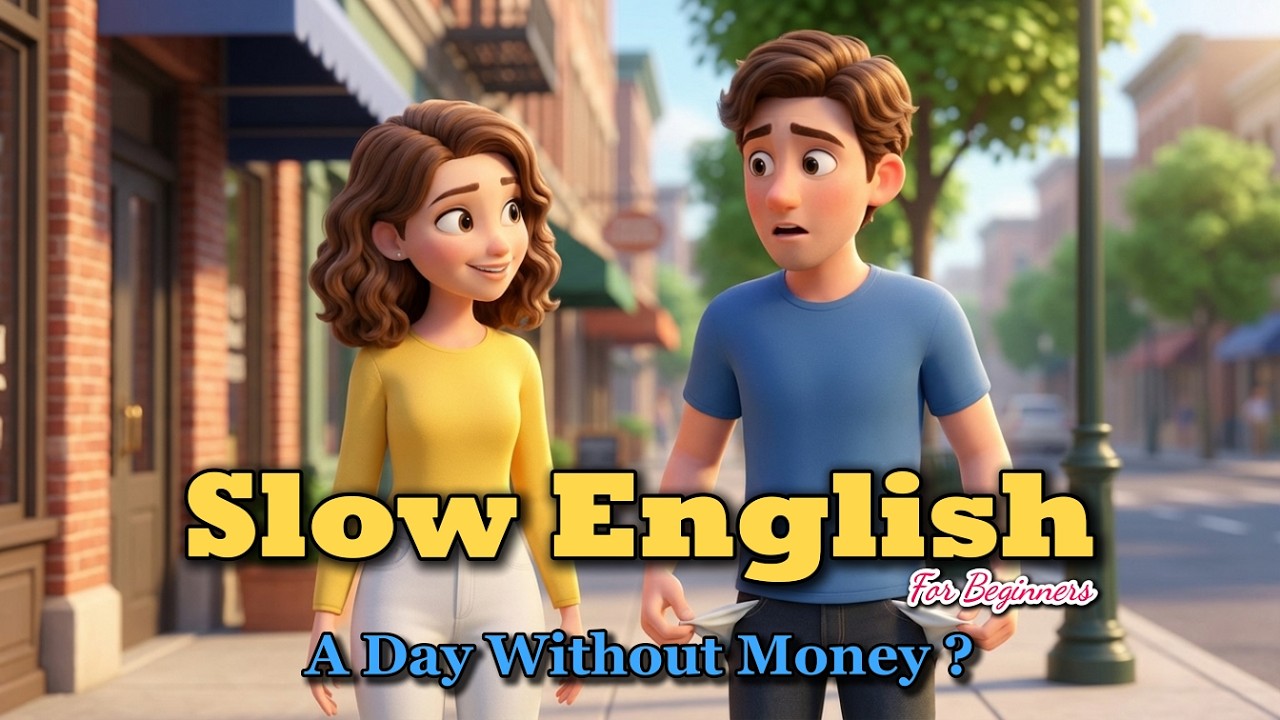 A Day Without Money? | No Cash English Challenge | Easy English Listening Lessons | A1–A2 level