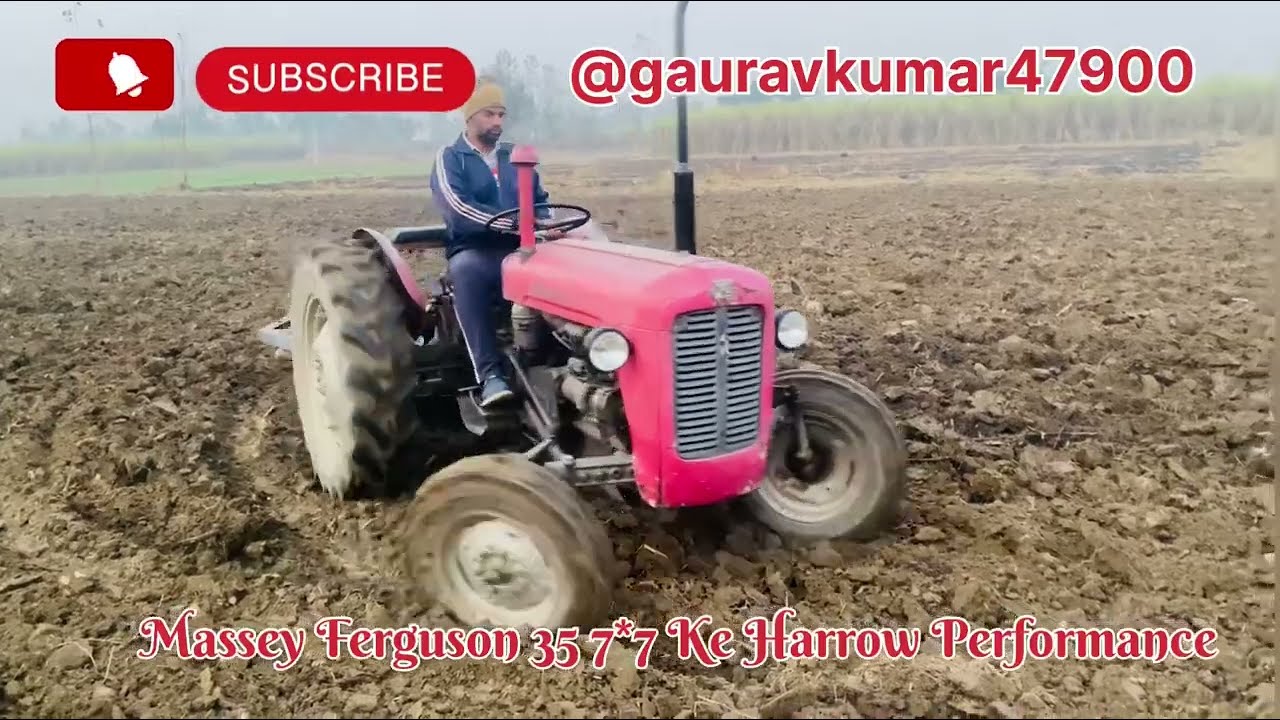 Massey ferguson 35 7-7 ke harrow performance  Massey Ferguson 1968 model