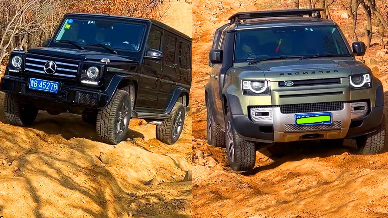 Mercedes G500 4.0L V8 vs Lexus LX570 5.7L V8 and Land Rover Defender 110 vs Discovery 4 PK Off-road