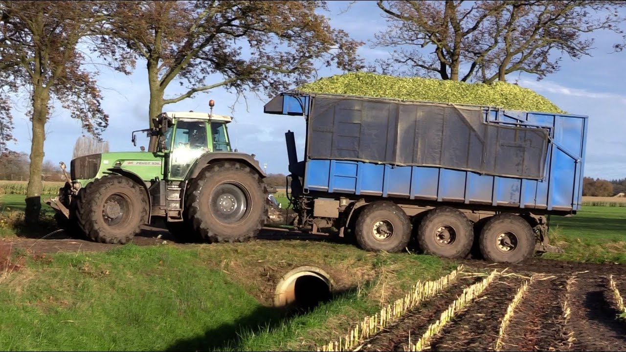 Maïs 2024 | Fendt 930 met Kurstjens 3 asser vastgereden | Fendt 926 en 927 | Volvo | Maize harvest