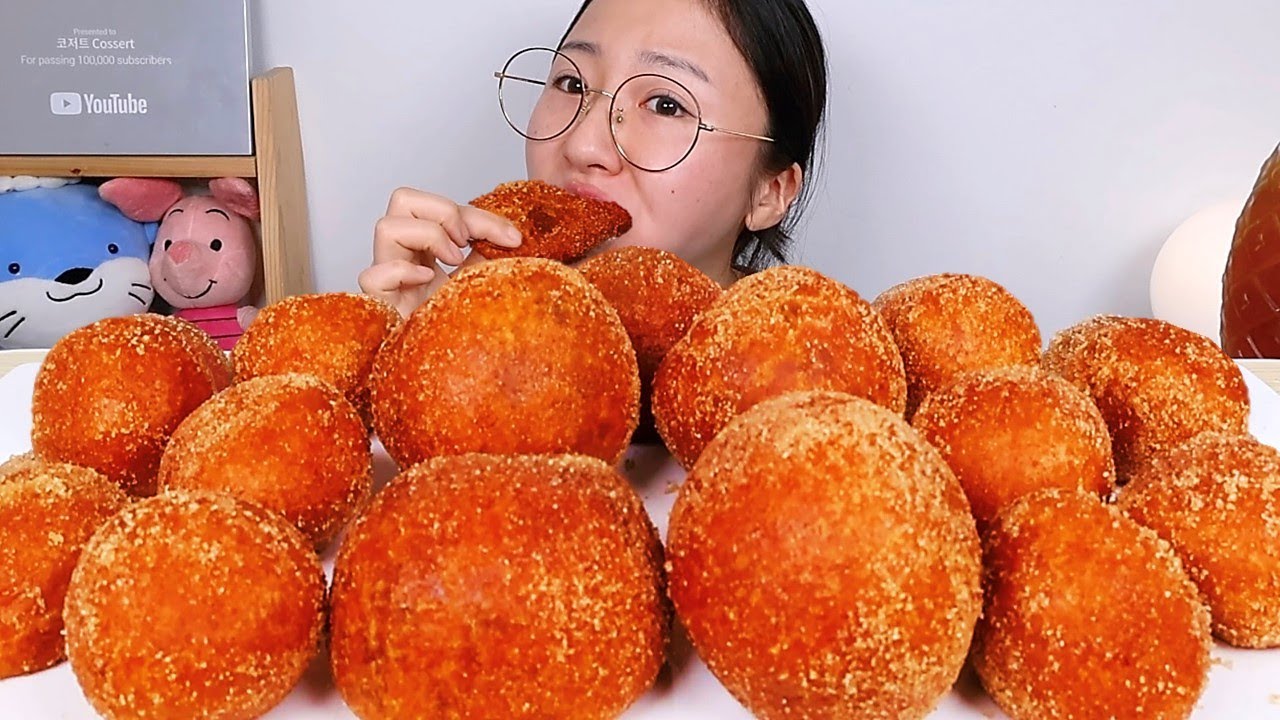 코리아 쫀득쿠키.. 두쫀쿠 말고 코쫀쿠 찹쌀도너츠 디저트 먹방 Dessert Mukbang