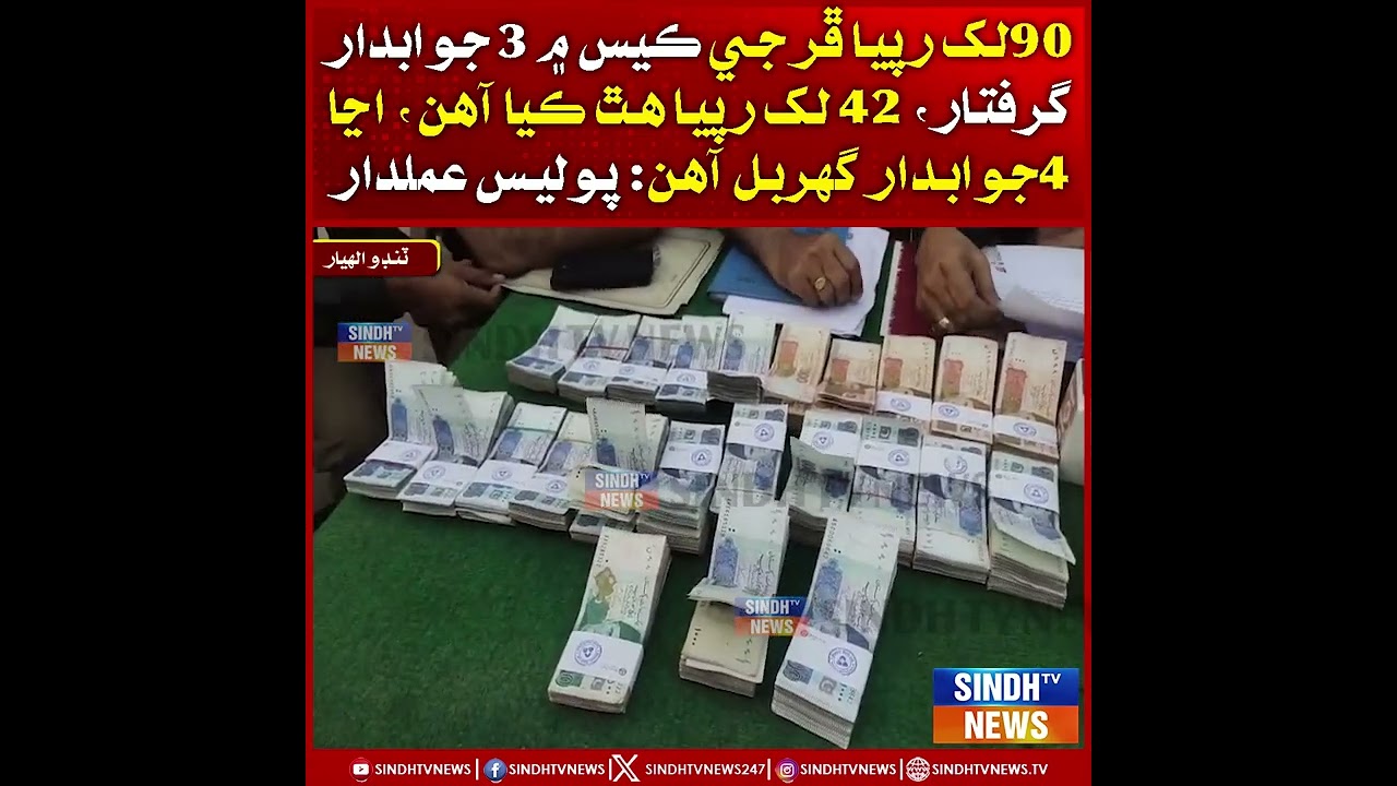 90 Lakh Rupya Phir Ji Case Mein 3 Jawabdaar Giraftar, 42 Lakh Rupya Hath Kya Aahin