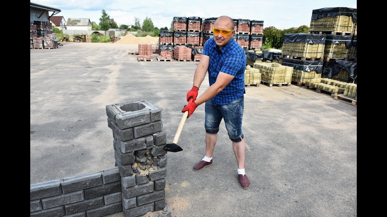 Краш-тест забора BRICK смонтированного на клей-пену
