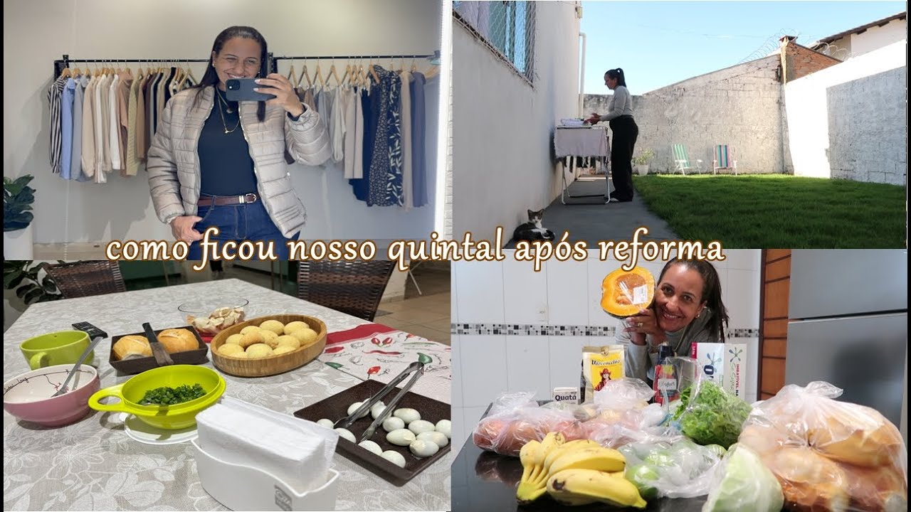 Mostrando o quintal após a reforma, compras da semana, caldo na casa da tia, rotina e mais