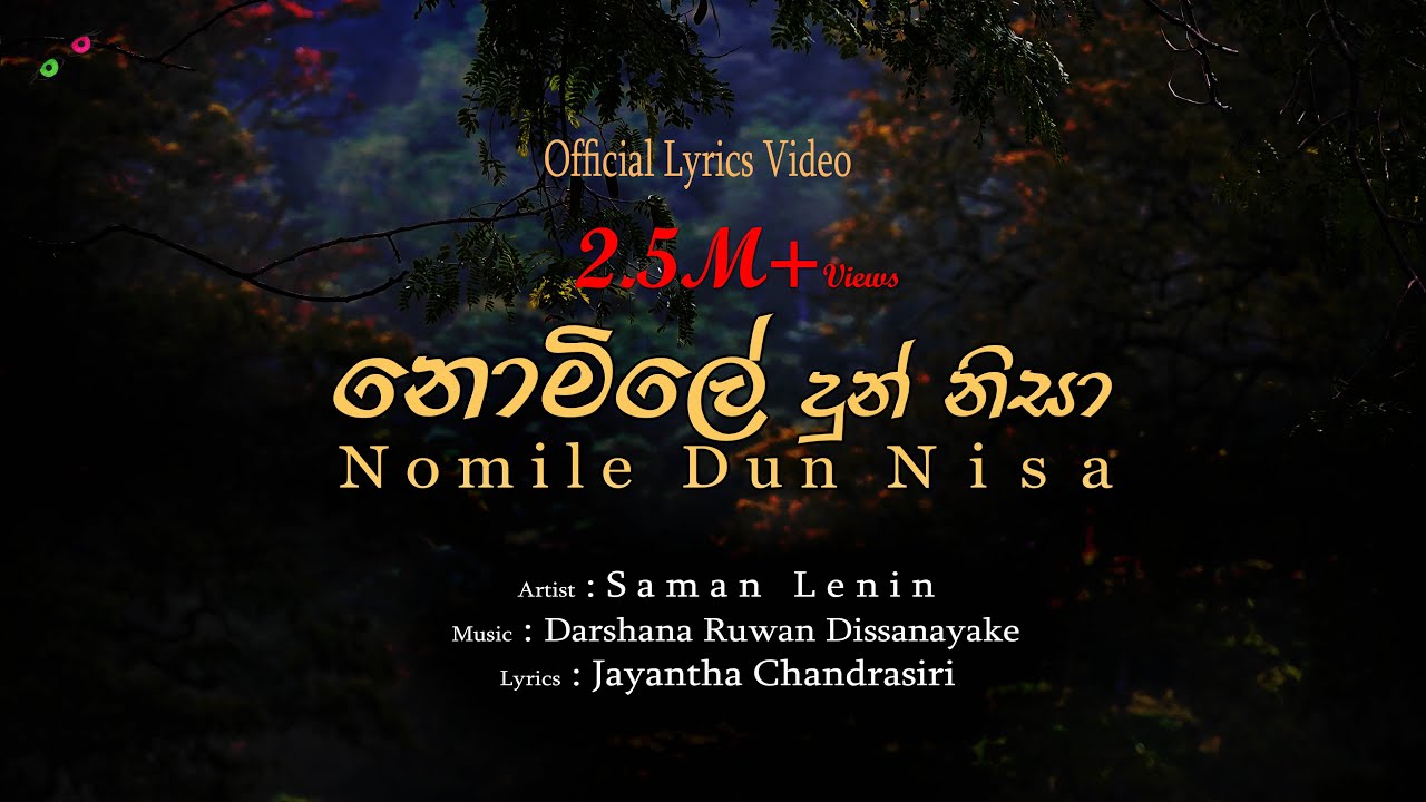Nomile Dun Nisa (නොමිලේ දුන් නිසා) - Saman Lenin  (Official Lyrics Video)