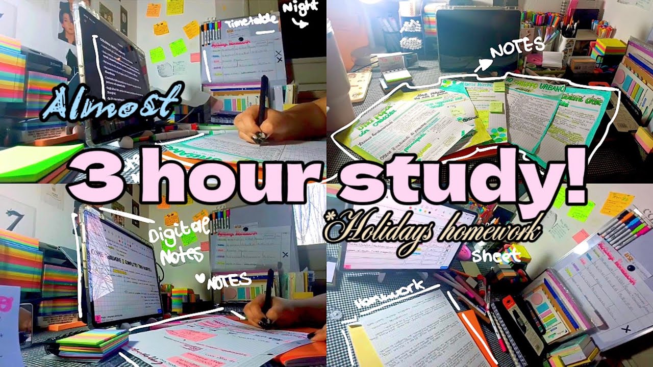 3h! STUDY (*almost) 📚📑 | #studywithme #studytube #fyp #studymotivation | @itsHaniasVlogs 