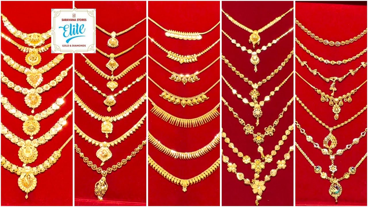 Saravana Elite Gold Necklace | Wedding |10Grams Necklace Collection | Bombay | Bengal |Rajkot|Kerala