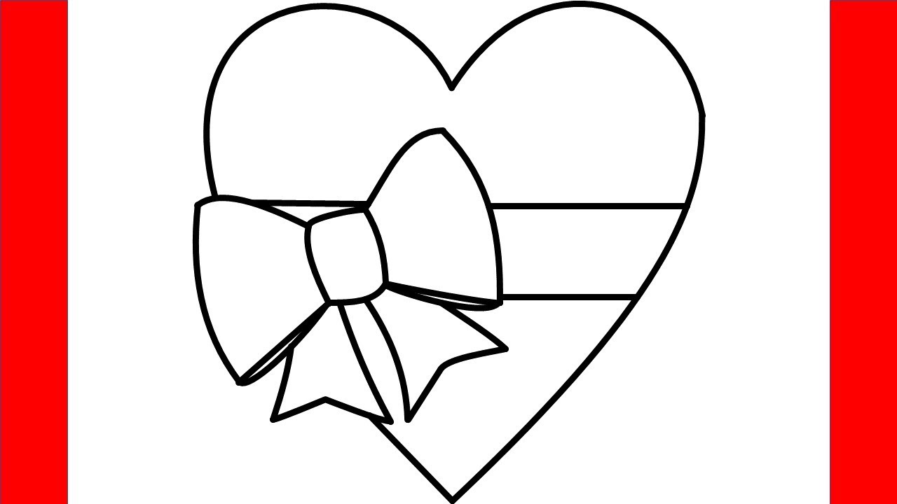 How To Draw Heart With Ribbon Emoji - Step By Step Drawing