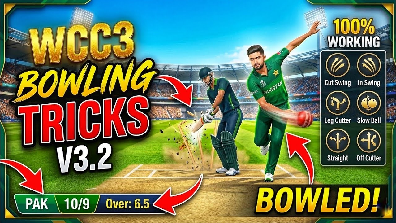 WCC3 Bowling Tips & Tricks | সহজে উইকেট নেওয়ার সেরা কৌশল | wcc3 New update Bowling Tricks 