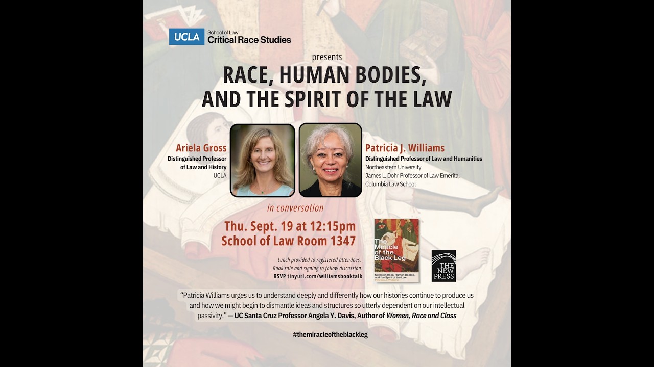 Race, Human Bodies, and the Spirit of the Law- Patricia Williams Book Talk (9/19/2024)