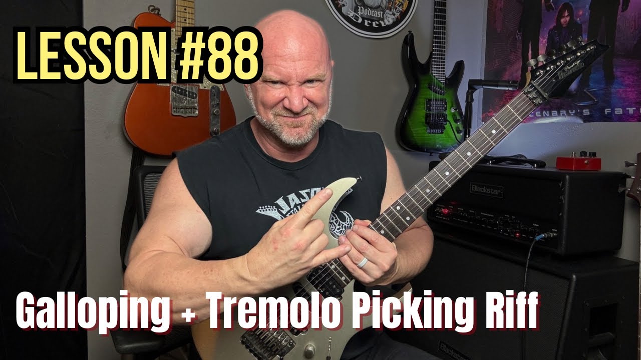Death Metal Riff - Combines Galloping with Tremolo Picking (JSGA Lesson 88)