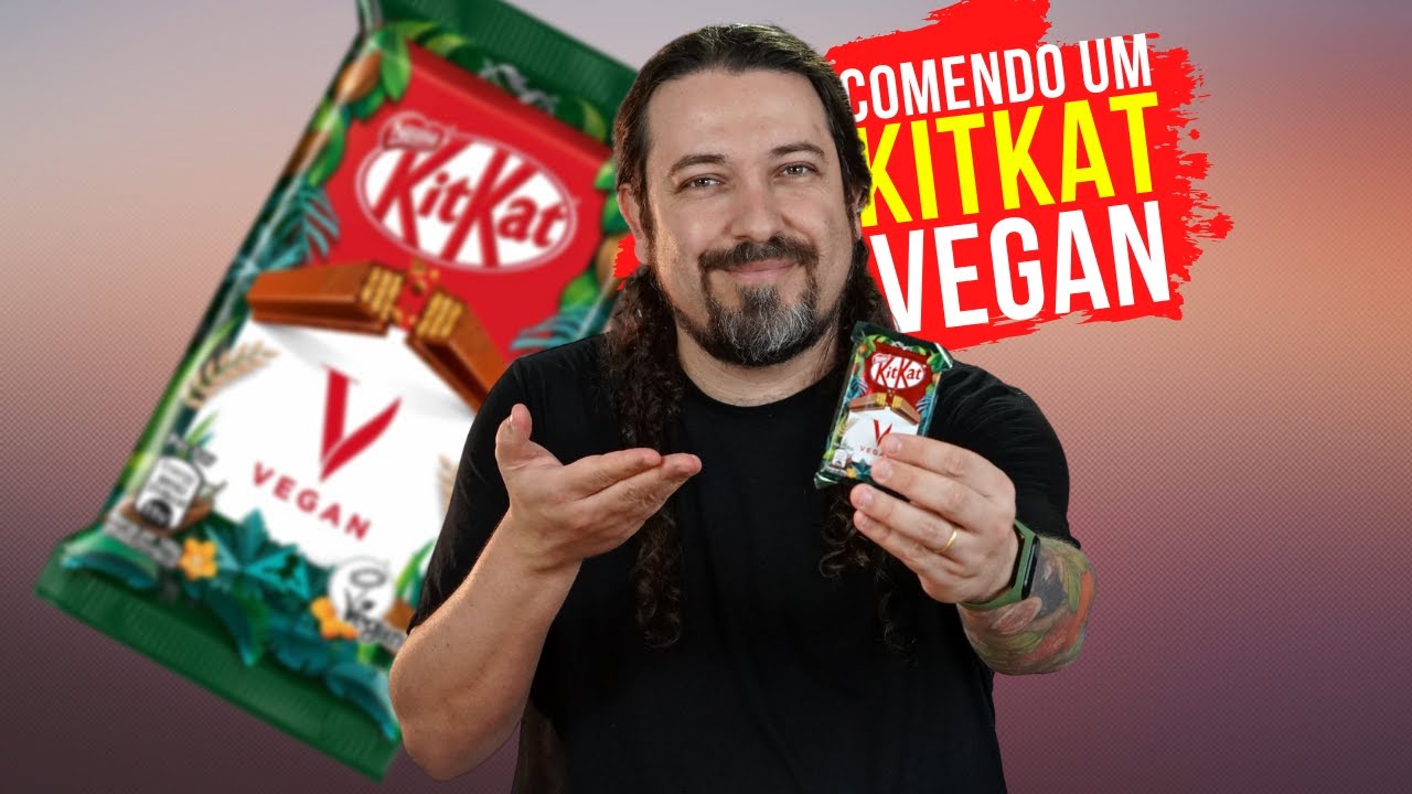Comendo um Kitkat Vegan no Brasil