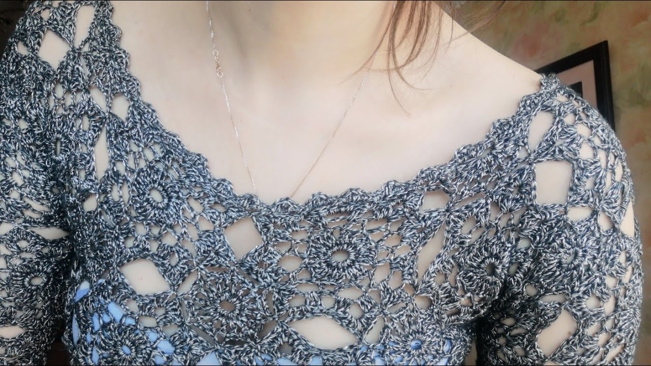 #платье из мотивов  #простое платье крючком из мотивов  #вяжем крючком