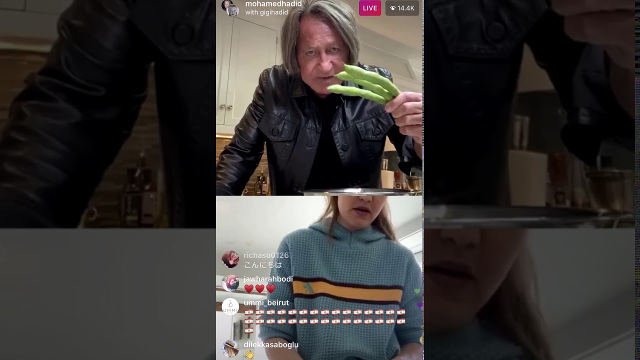 Mohamed Hadid & Gigi Hadid ~ Cooking Together ~ IG Live ~ Monday April 13th, 2020