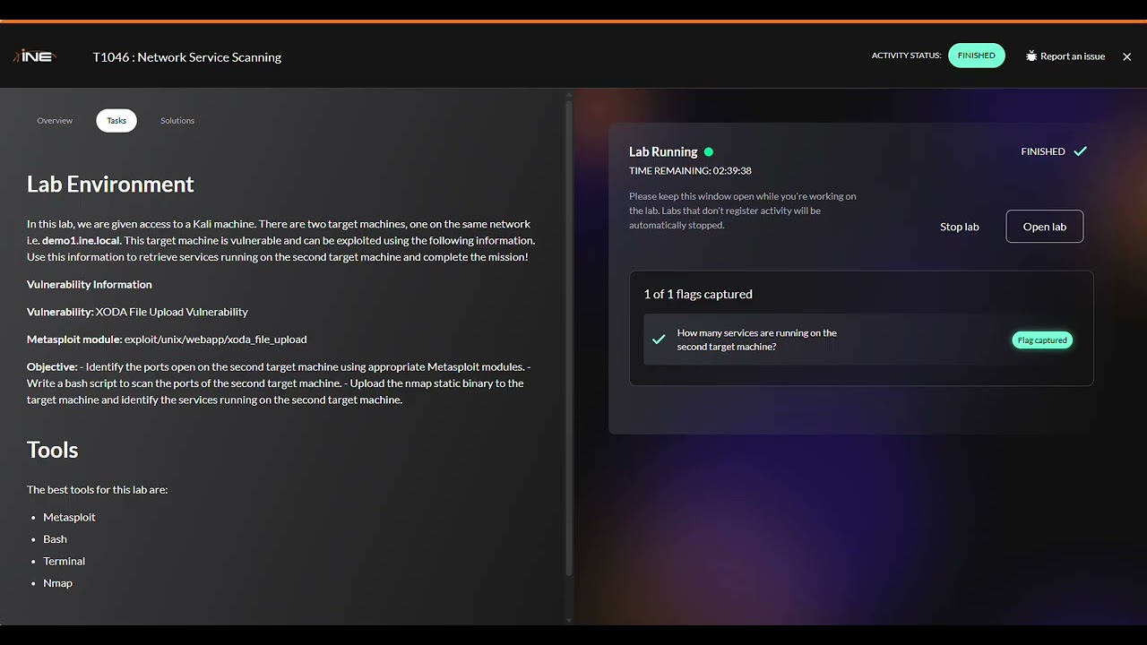 Laboratorio INE pivoting sencillo por metasploit