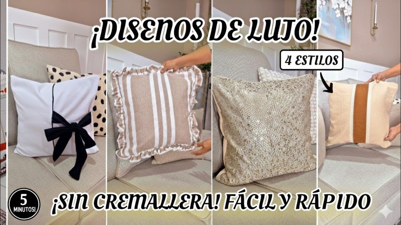 ¡LA TÉCNICA MÁS FÁCIL! 4 cojines De Lujo SIN CREMALLERA Paso a Paso