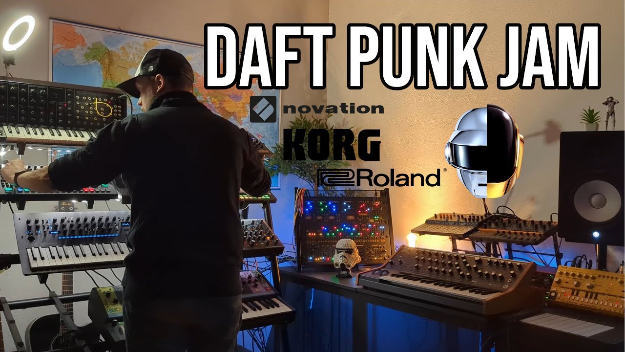 Live Daft Punk - esque Jam: Korg MS-20 / Behringer TD-3 & 2600 / Roland TR-8S / Novation Peak