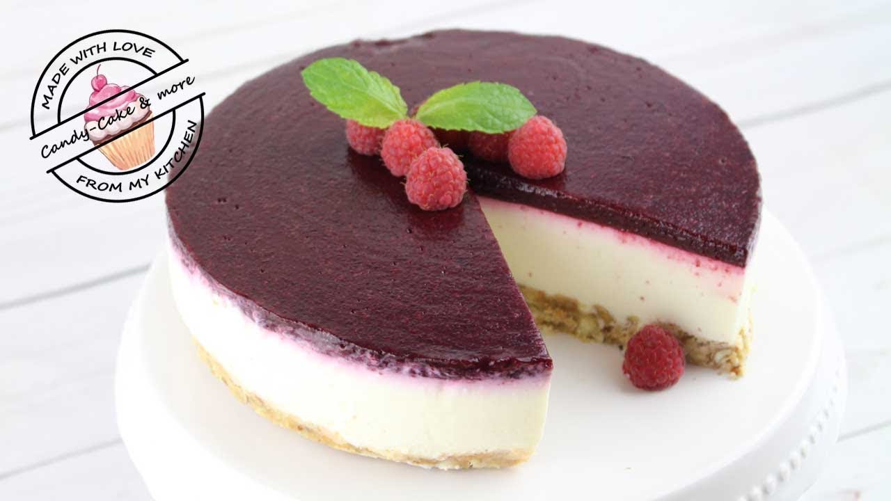 Cheesecake mit Blaubeeren und Himbeertopping ohne backen I Käsekuchen I No bake